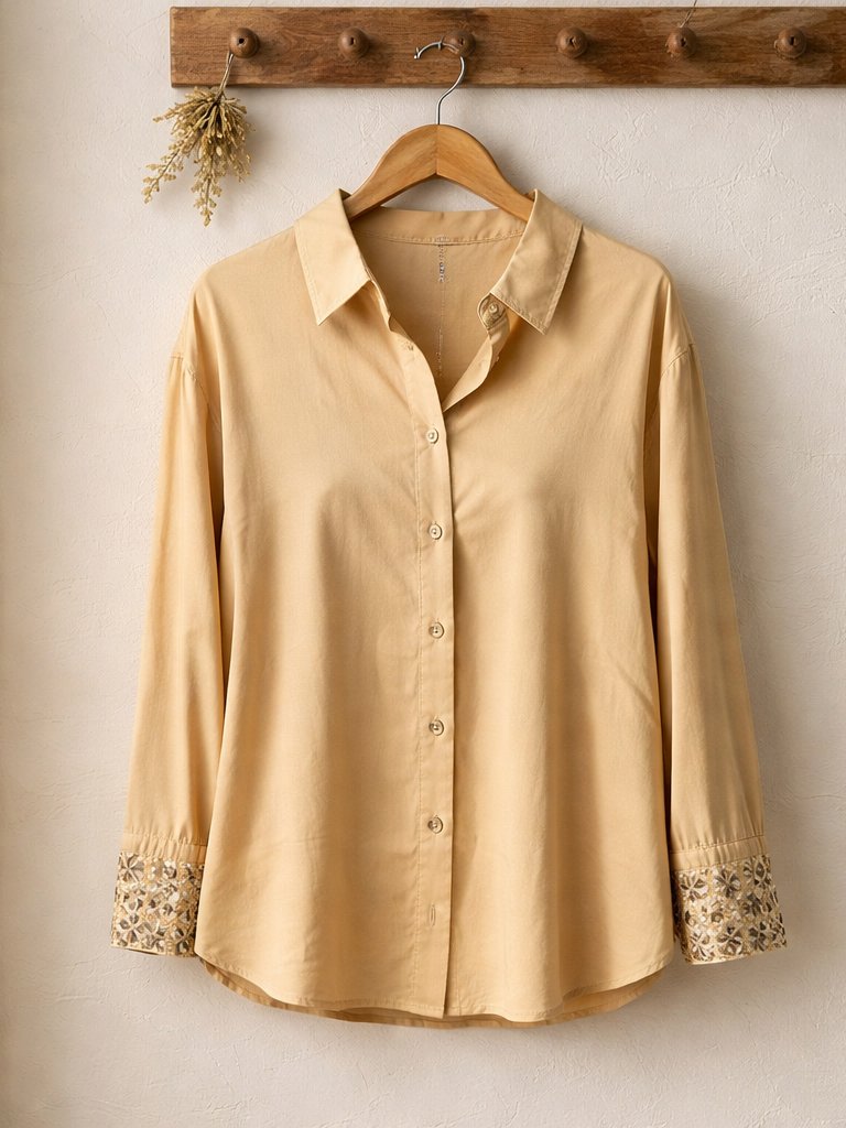 Nwt Tanya Taylor Embellished Cuff Button-Down Shirt Size Xl